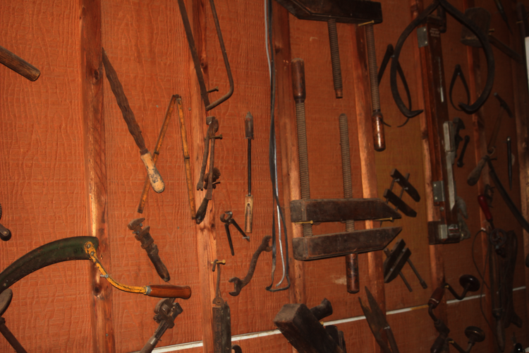 Rusty Tools Hanging on a wall